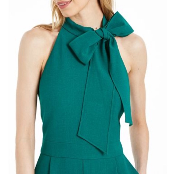 Vince Camuto Emerald Green Bow Tie Jumpsuit - Picture 3 of 5